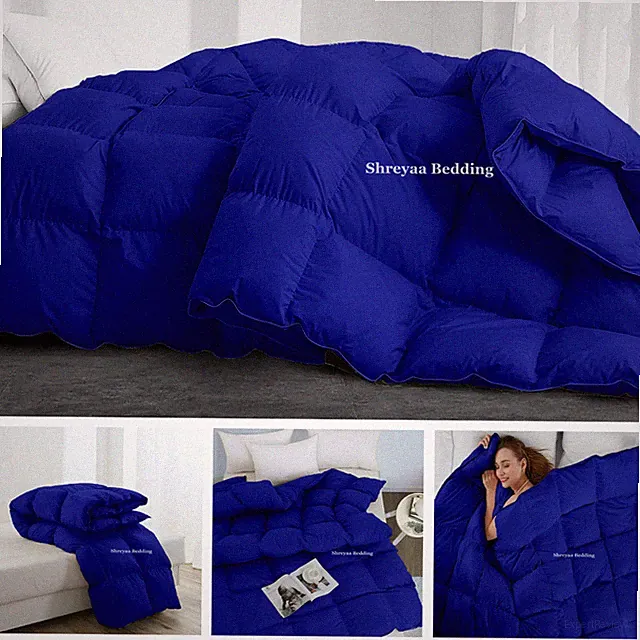 100% Cotton Down Alternative Comforter&Set 1000 TC Royal Blue Solid Choose Item