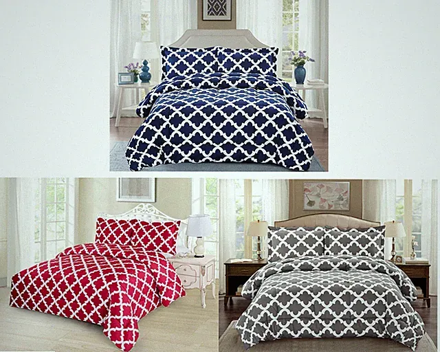 3 pcs Comforter with Pillow Shams Goose Down Alternative Ultra Soft Microfiber