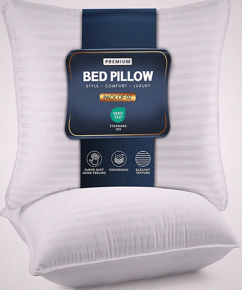 Bed Pillows Sleeping European Pack of 2 White Down Alternative Utopia Bedding