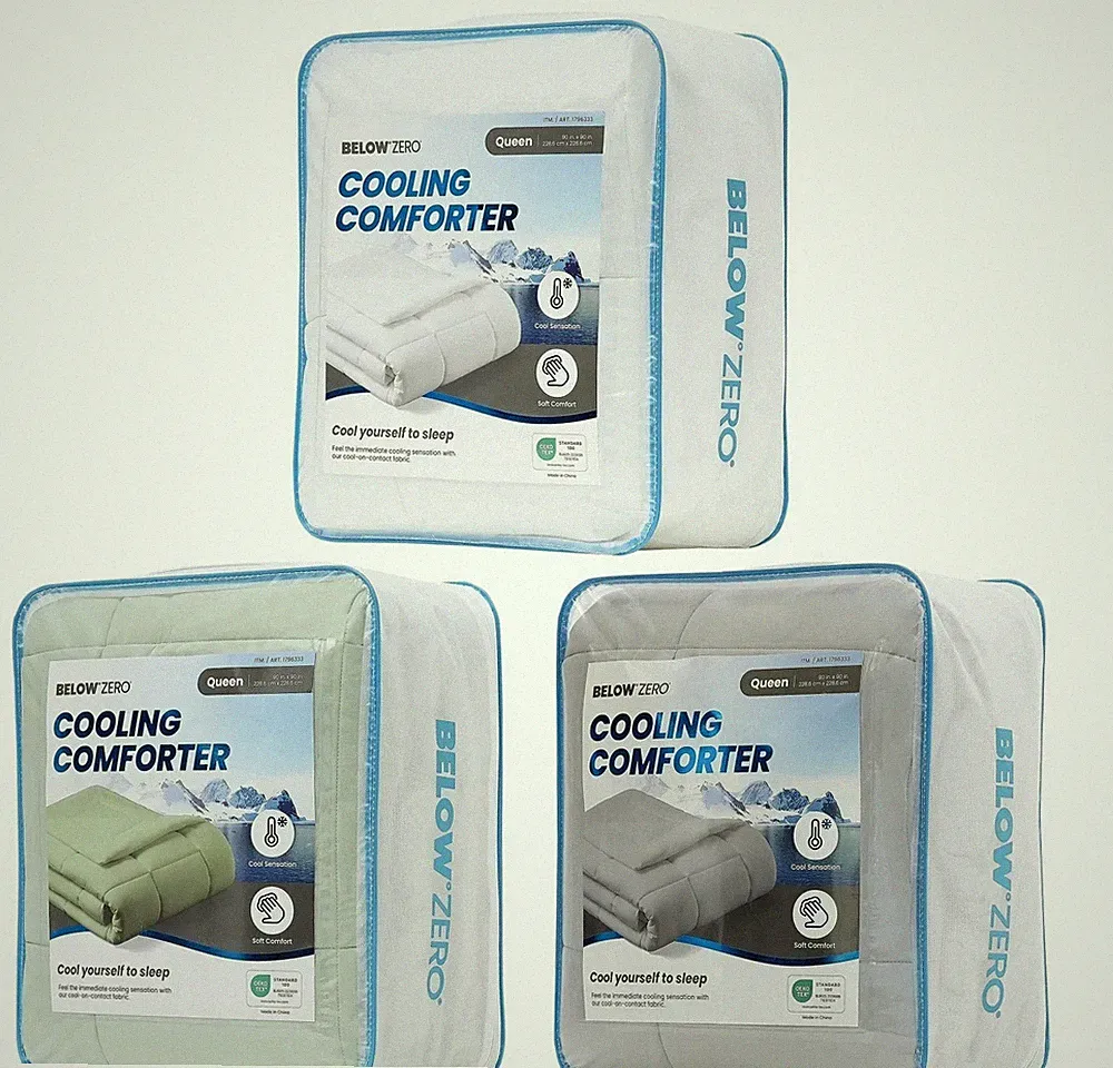 Below Zero Cooling Comforter, Hypoallergenic Down Alternative All Season Blanket