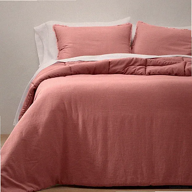 Casaluna Heavyweight Comforter Set Solid Down Alternative, Rose, Full/Queen