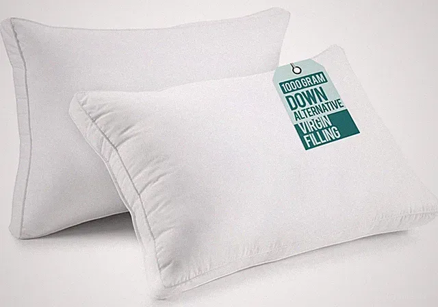 Down Alternative Bed Pillows for Sleeping Queen Size White, of 2, Soft & Fluf...