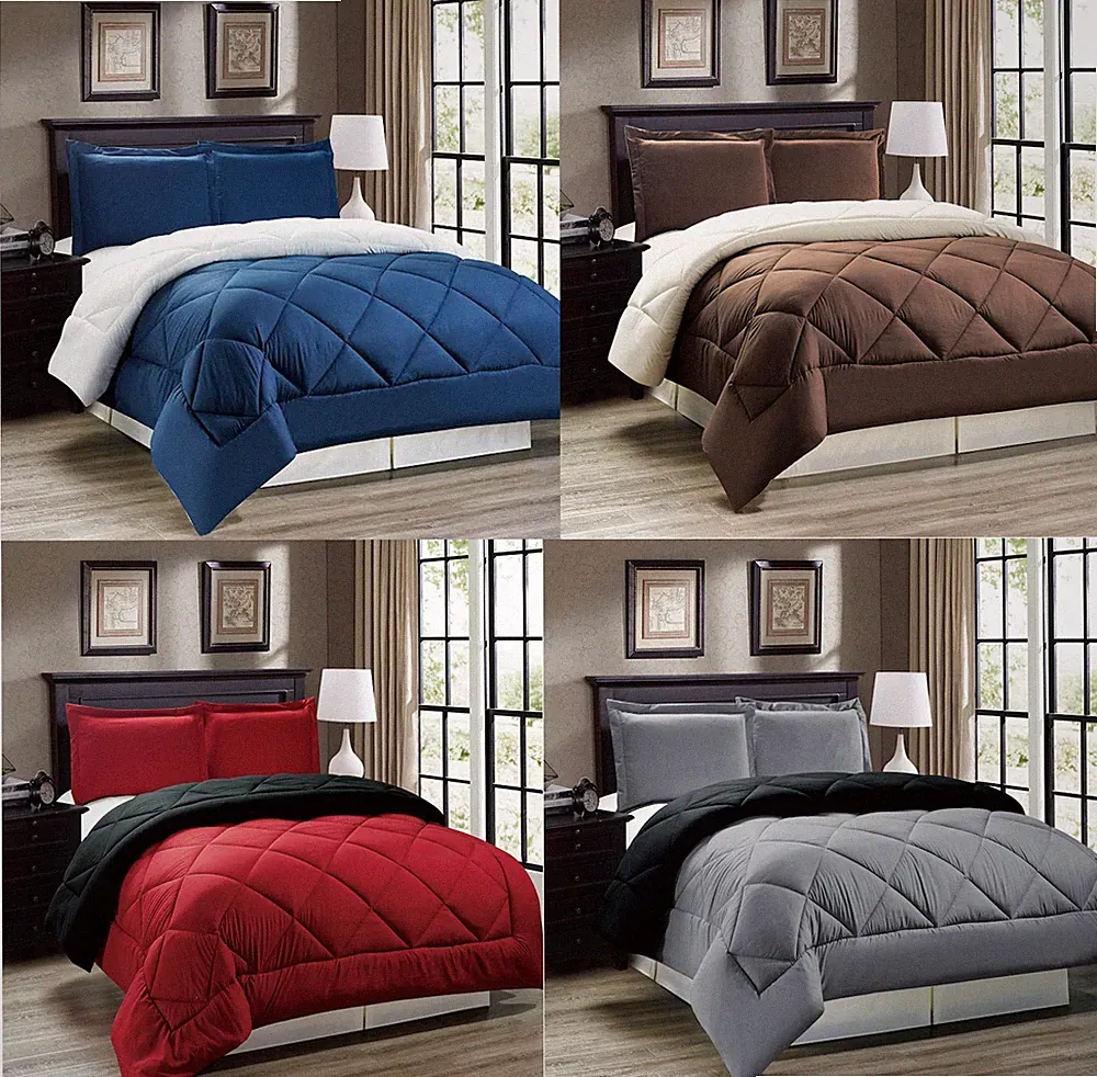 Down Alternative Reversible Comforter Set Twin, Full Queen or King Size