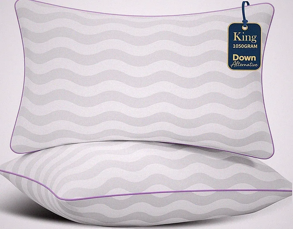 King Size Pillows Set of 2 - Hotel Collection Bed Pillows with down Alternative