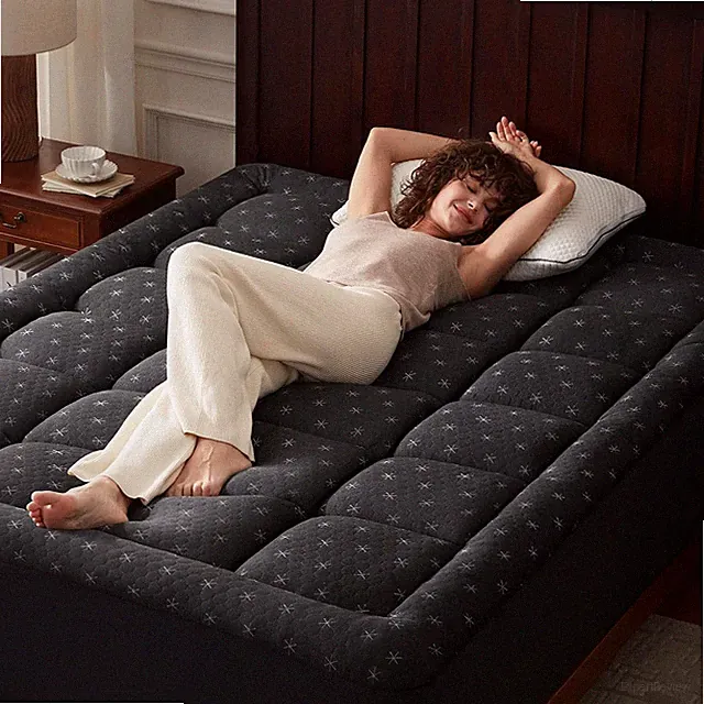 Mattress Topper Memory Foam for Back Pain,Down Alternative Queen Dark Grey