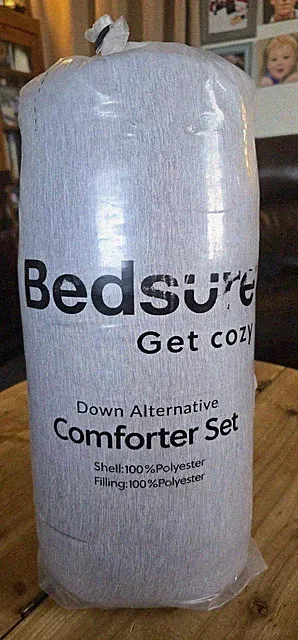 NewBedsure Down Alternative100% Polyester ComforterSet Grey Full(Standard) Size