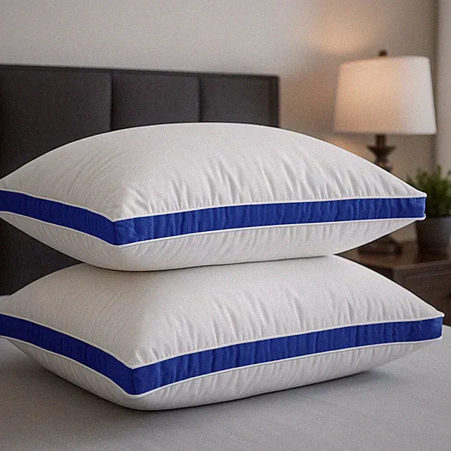Pack of 2 Bed Pillows Quilted Hotel Quality Down Alternative Gusseted Pillow