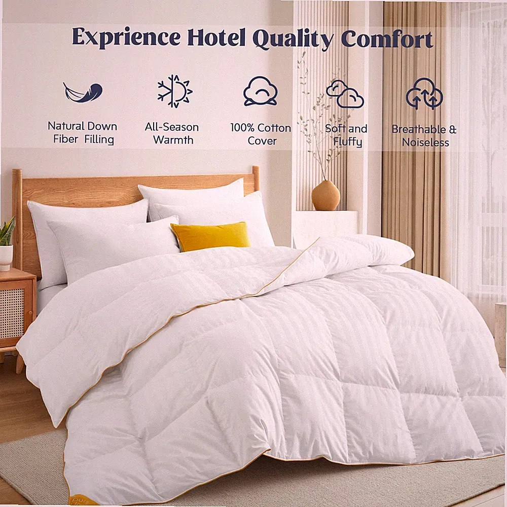 Puredown HOTEL Quality White Goose Down Comforter , King or Queen Bed Blanket