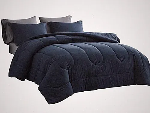 Size Comforter Set 7 Pieces Bed in a Bag - Down Alternative Bed Set Full Navy