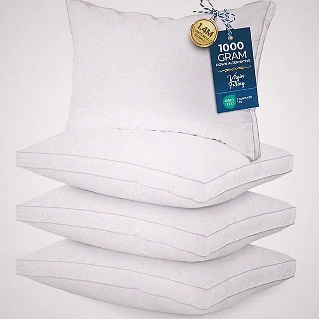 Utopia Bedding Bed Pillows for Sleeping Queen Size (White), Set of 4, Soft &...