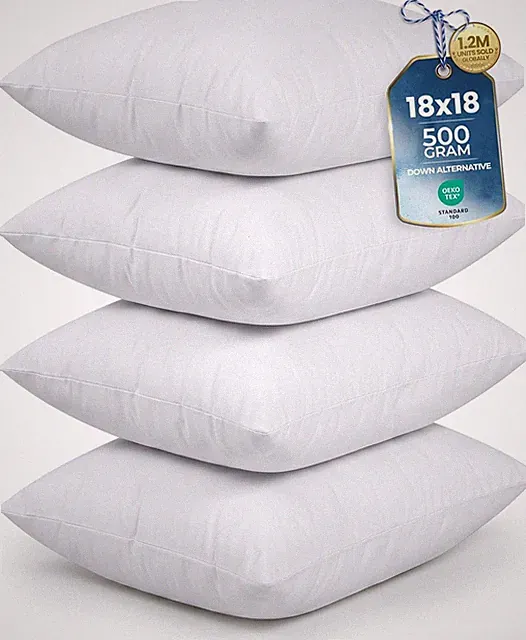 Utopia Bedding 18 Inch Pillows Set of 4 White Down Alternative for Sofa Bed