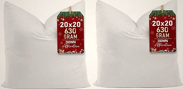 Utopia Bedding Throw Pillow Inserts (Set of 2, White) – 20 Inch Down Alternative