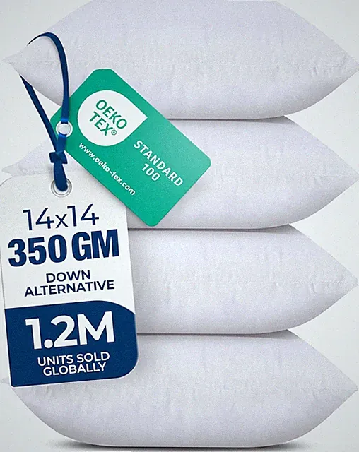 Utopia Bedding Throw Pillows (Set of 4, White) – 14 X 14 Inches down Alternative